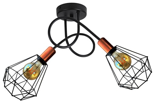 LAMPA WISZĄCA ŻYRANDOL PLAFON EDISON MIEDŹ LOFT
