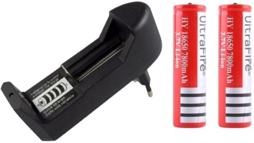 Zestaw Akumulator OGNIWO 18650 7800mAh 3.7V + ładowarka