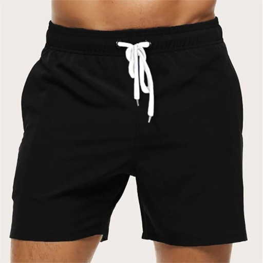 Men's Swim Trunks Beach Shorts Drawstring with Mesh Lining Elastic Waist Pl