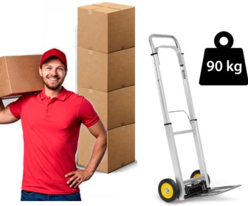WÓZEK TRANSPORTOWY MAGAZYNOWY KURIERSKI NA PACZKI KURIERA 90 KG SKŁADANY