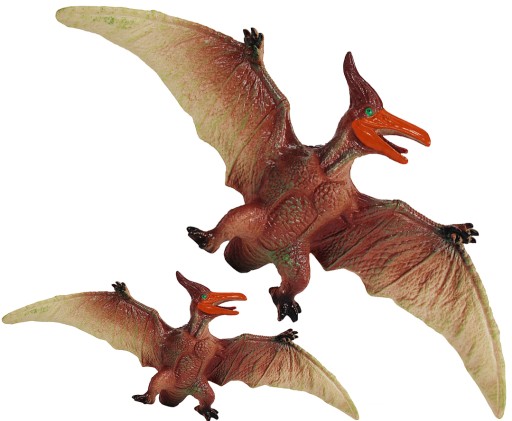 DUŻY DINOZAUR PTERODAKTYL GUMOWY RYCZY JURASSIC