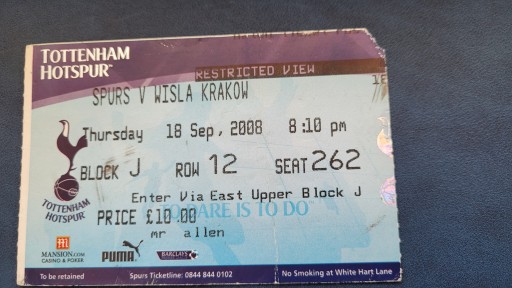 Bilet Tottenham Hotspur - Wisła Kraków