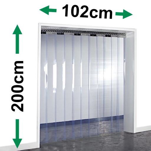 Kurtyna paskowa (SxH): 102 x 200cm, pasy PCV 200x2