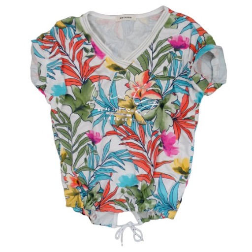 Włoska lampas kwiaty liście JUNGLE boho dżungla