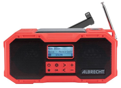 RADIO PRZENOŚNE FM DAB+ ALBRECHT DR112 - POWERBANK LATARKA SOLAR - kemping