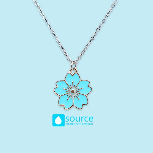 Colored Pentagon Flowers Colored Ladies Necklace