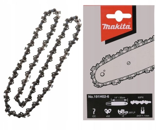 MAKITA ŁAŃCUCH TNĄCY 35cm 3/8 1,1mm 52Z UC3541 191H02-6 958291652 52 ogniwa