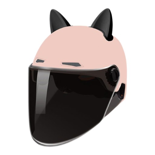 Kask motocyklowy z wizjerem, kask motocyklowy półtwarzowy czarno-różowy