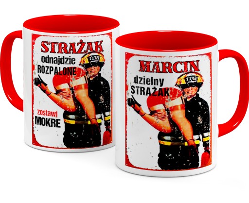 KUBEK Z IMIENIEM STRAŻAKA FRYZJERKI