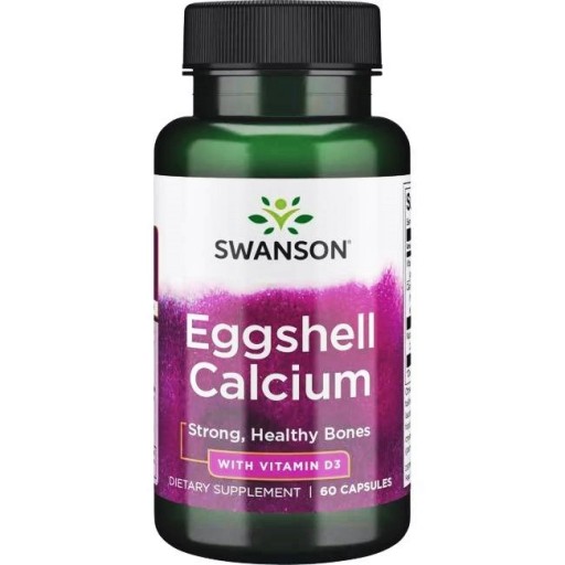 SWANSON WAPŃ ze SKORUPEK JAJ Eggshell calcium + D3