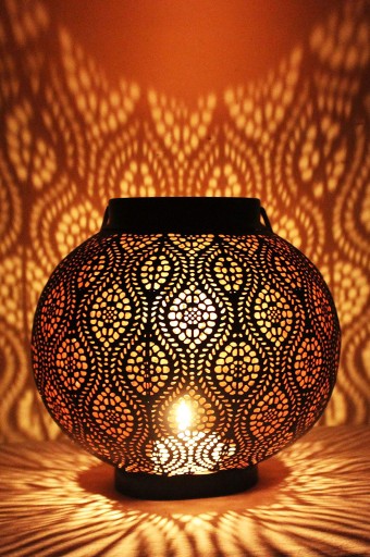 Orientalna latarnia z metalu Marokańska Gold 22 cm