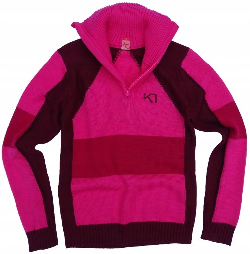 KARI TRAA VOSSA HALF ZIP WEŁNIANY SWETER Norway