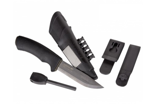 NÓŻ MORA BUSHCRAFT SURVIVAL BLACK BlADE (C) ZESTAW