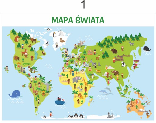 MAXI MATA MAPA ŚWIATA NA DYWAN, TRAWĘ...1x0,7m