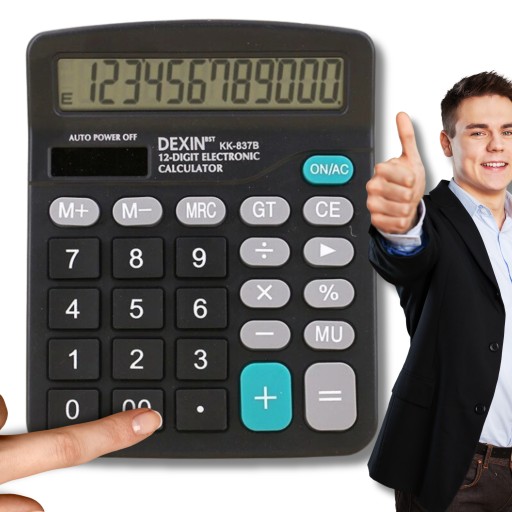 DUŻY KALKULATOR BIUROWY NAUKOWY SZKOLNY PROCENTY KALKULATOR LCD 12 CYFROWY