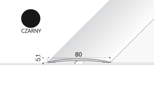 Listwa progowa A71 80mm EFFECTOR Czarny 200cm dylatacyjna 2m