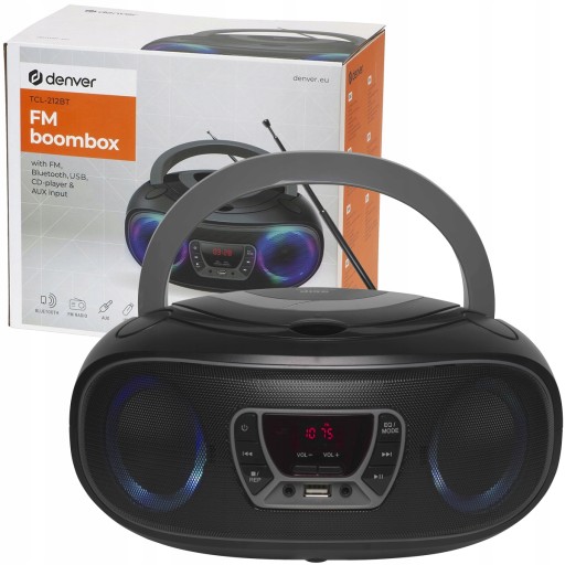 DENVER BOOMBOX ODTWARZACZ USB CD MP3 AUX BLUETOOTH