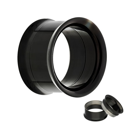 Tunel Siodłowy Stal Metal do Ucha Piercing Odkręcany Czarny 10mm