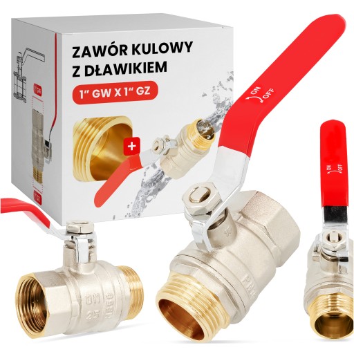 ZAWÓR KULOWY 1 GWxGZ NYPLOWY ODCINAJĄCY ŁĄCZENIA RUR WODY DŁAWIK MOSIĄDZ