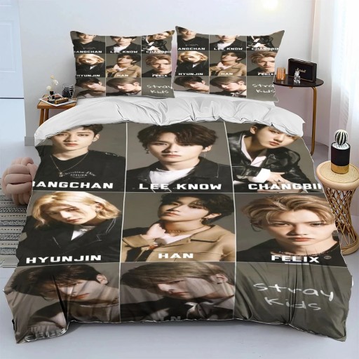 ZESTAW POŚCIELI 3D STRAY KIDS KPOP SINGER STAR COMFORTER POSZEWKA