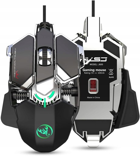 Podświetlana Przewodowa Mysz GAMEXIDO PRO 6400DPI Gamingowa RGB LED