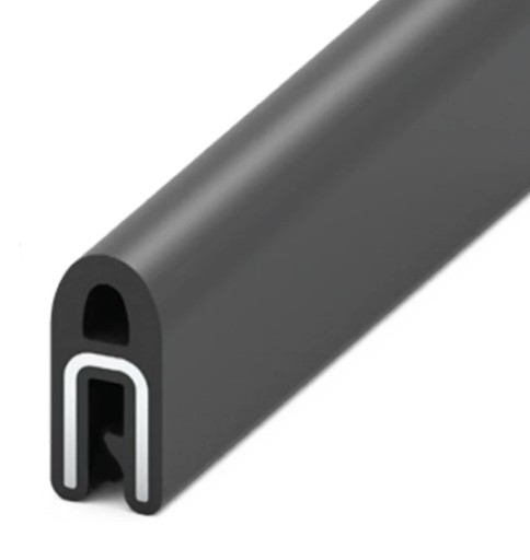 Uszczelka krawędziowa z bąblem górnym EPDM zakres 1-1,5 mm 7,2x6,6 7,1x6,6