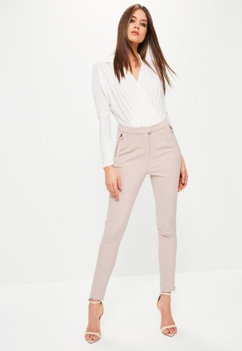 MISSGUIDED Spodnie eleganckie z wysokim stanem XS