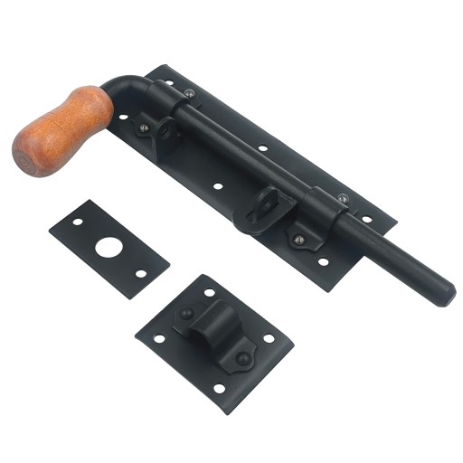 ZASUWA BRAMOWA RYGLOWA DRZWIOWA RYGIEL 280MM CZARN