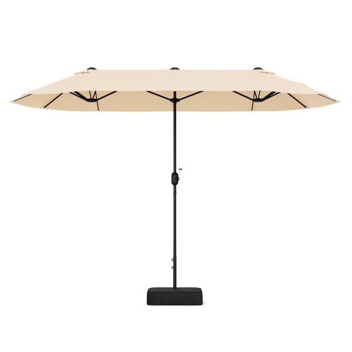 Parasol ogrodowy 400 x 200 podwójny XXL beżowy
