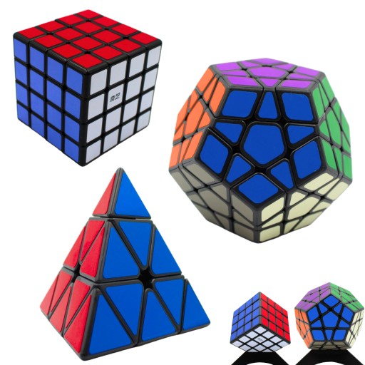 ZESTAW Kostek 4x4 + Megaminx + Piramida ORYGINALNE SZYBKIE + GRATIS