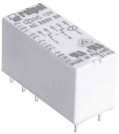 Przekaźnik RM84 DPDT, 12V, 8A, RM84-2012-35-1012, Relpol, RM84P12