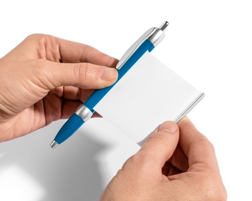 Długopis ściąga BŁĘKITNY do ściągania z notesem