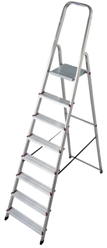 Drabina aluminiowa domowa wolnostojąca 8 stopniowa Krause Corda 000767