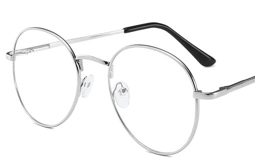 OKULARY metal KOREKCYJNE PLUSY +4 srebrne