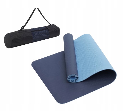 MATA TPE 10MM DO ĆWICZEŃ FITNESS JOGI PILATES DUŻA 2-WARSTWOWA SPORTVIDA