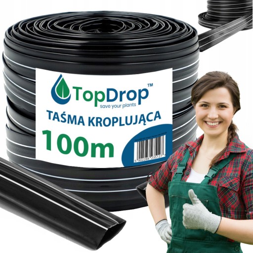TAŚMA DO NAWADNIANIA KROPELKOWEGO wąż kroplujący LINIA KROPLUJĄCA 100m