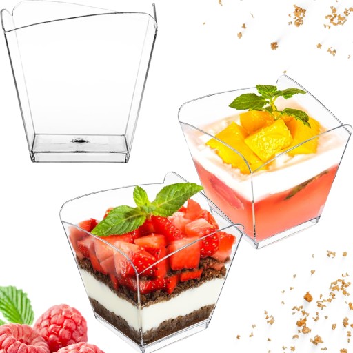 Pucharki na desery, przekąski WAVE 100 ml wielokrotnego użytku 24 szt.