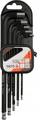 YATO ZESTAW KLUCZE IMBUSOWE FAJKOWE POWLEKANE 10 SZTUK DŁUGIE HEX YT-0561