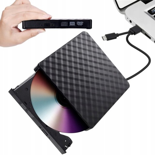 ZEWNĘTRZNY PRZENOŚNY NAPĘD ODTWARZACZ PŁYT CD DVD USB 3.0 i USB A USB-C