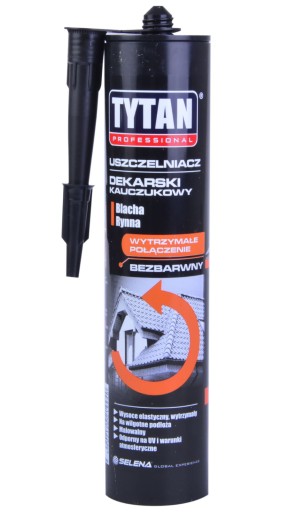 Uszczelniacz Dekarski Kauczukowy Tytan Professional 280ml Dach Bezbarwny