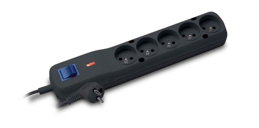 LESTAR Listwa zasilająca LV-530W 5W 5 gniazd, 5 m czarna