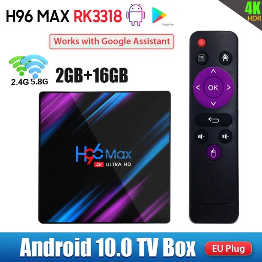 Smart TV BOX Android 10.0 4K 2.4G/5.8G Wi-Fi