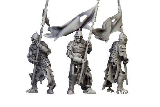 Skeleton with Banner - Highlands Miniatures