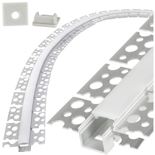 Profil LED Aluminiowy Do Płyt GK Gipsowych 2m Regips Ruchomy Giętki 12mm