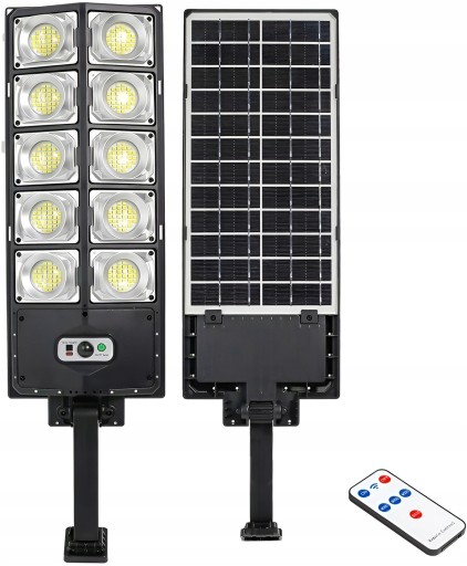 LAMPA SOLARNA 1000W CZUJNIK ZMIERZCHU RUCHU +PILOT