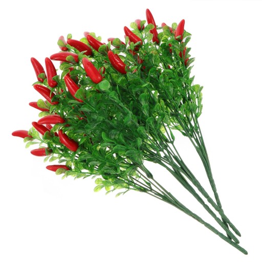 CZERWONE PAPRYKI SZTUCZNE DONICZKI ROŚLINY SZTUCZNE 34,5X9,5CM SZT
