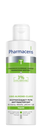 PHARMACERIS T SEBO-ALMOND-CLARIS 3% Oczyszczający płyn bakteriostatyczny do