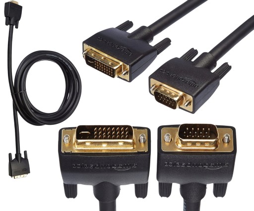 Kabel DVI-I (24+5) na VGA PRZEJŚCIÓWKA PRZEWÓD długi 3m 1080p ADAPTER