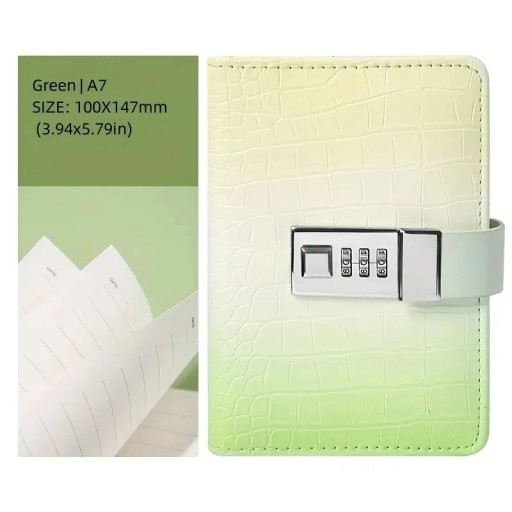 Small Notebook with Lock A7 Mini Diary Notepad