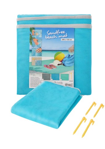 MATA PLAŻOWA KOC NA PLAŻĘ SAND FREE 200x150cm XXL Piknikowy kołki d wbicia